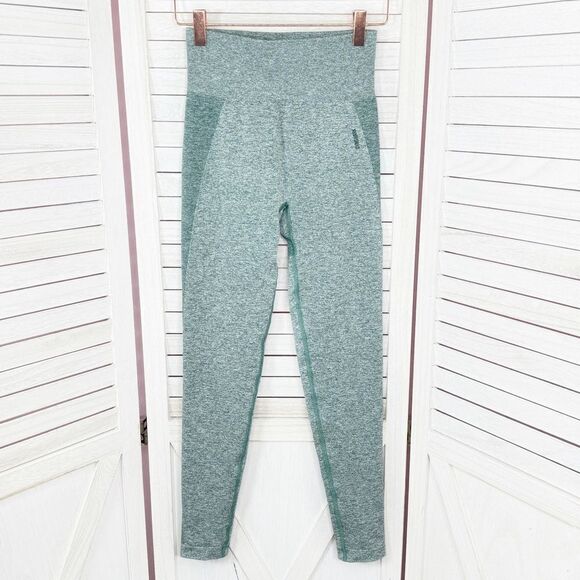 Gymshark Flex High Waist Leggings Marled Green Small Ankle - Picture 1 of 11